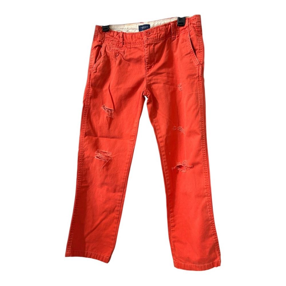 American Eagle Outfitters Orange Distressed Cropped Jeans